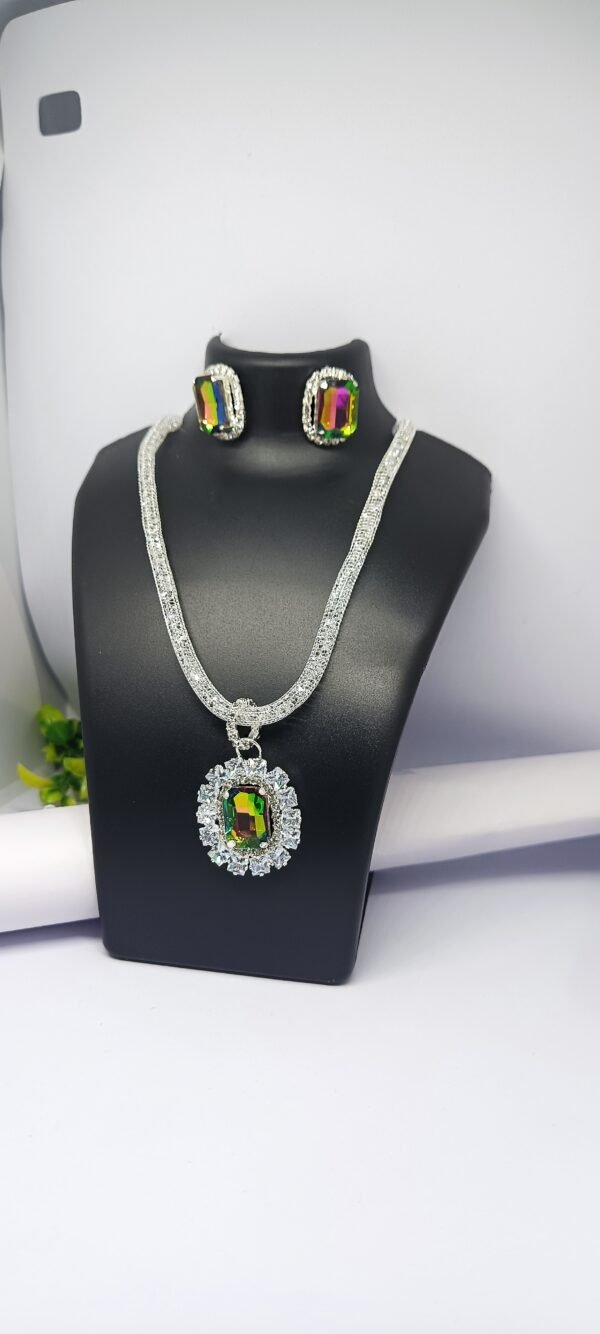 Royal crystal Radiance Necklace & Earring Set  (Multicolour)