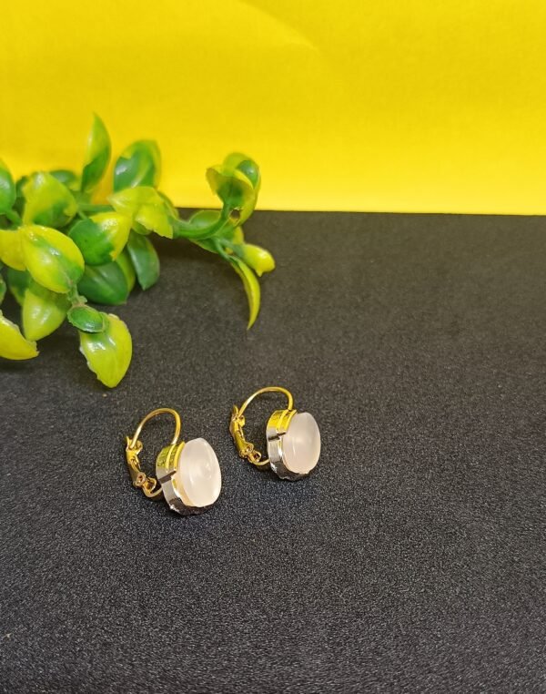 Ethereal Moonstone Stud White Stone Earring