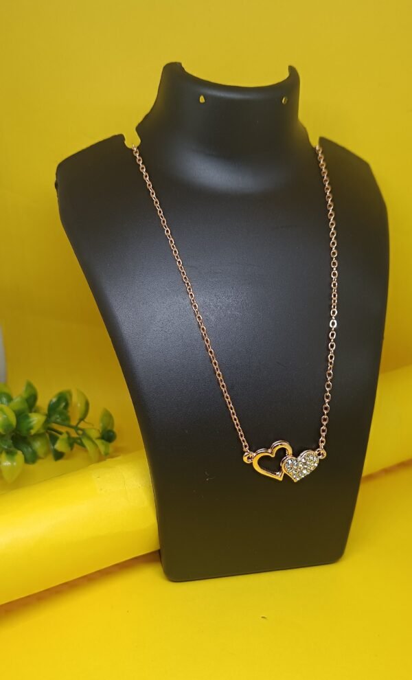 Double Heart Rose Gold Necklace – Eternal Love Edition